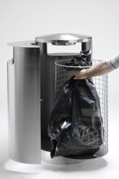 Preview: Abfalleimer CITY 110 Liter aus Edelstahl